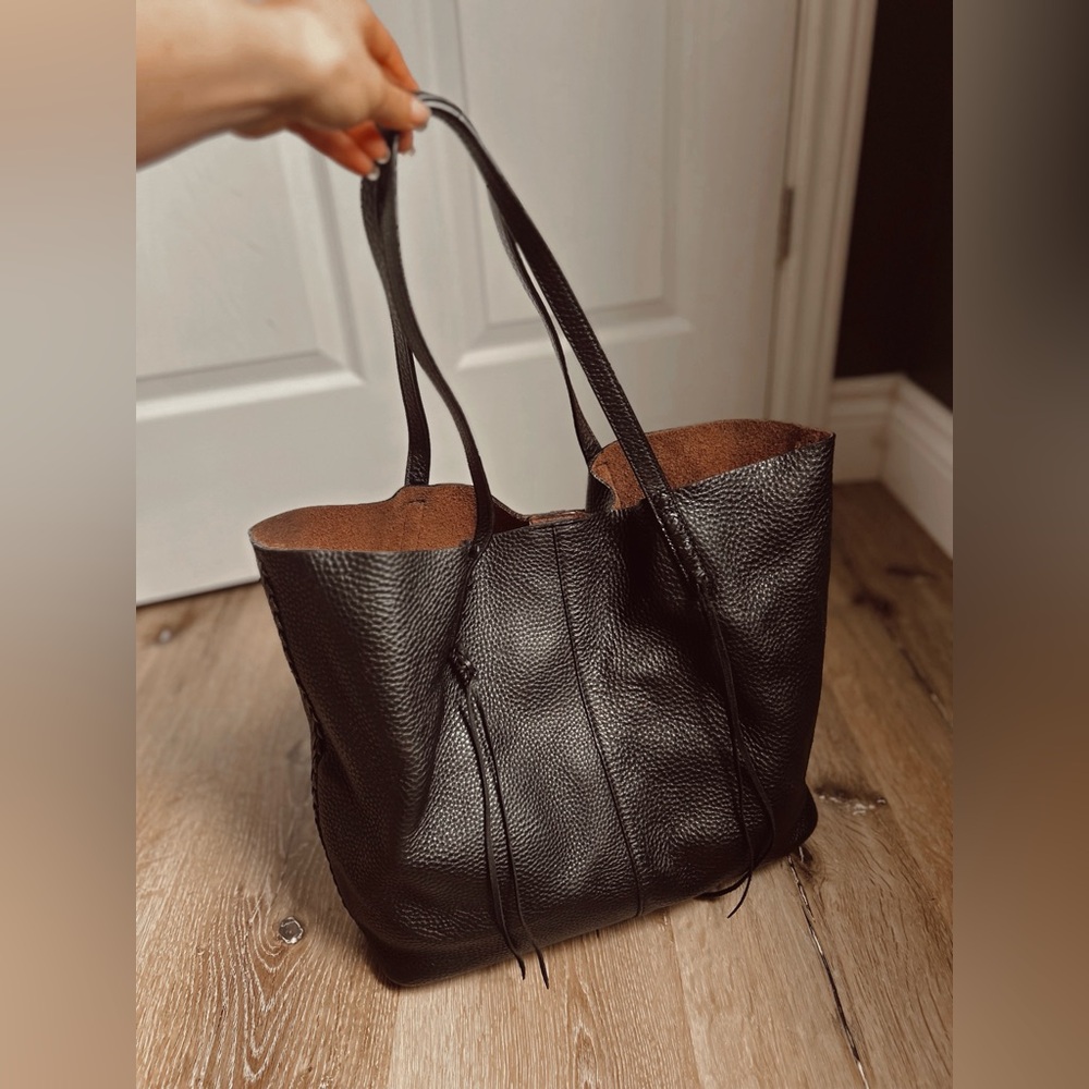 Vintage Genuine Leather Boho Tote Bag